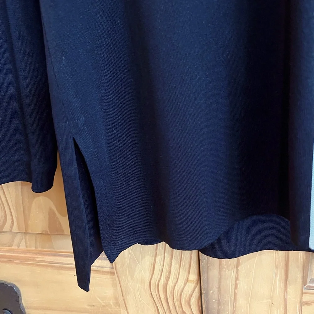 Misook zip up Swacket sz Med silver/black zipper dart back side split - Picture 2 of 6